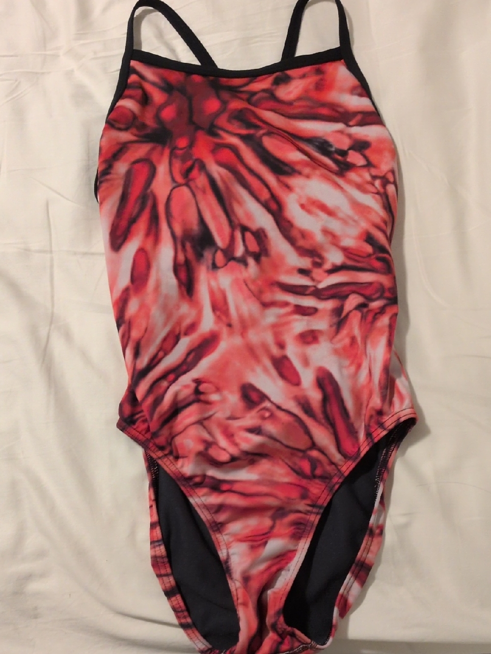 Red Marble One-Piece Swimsuit